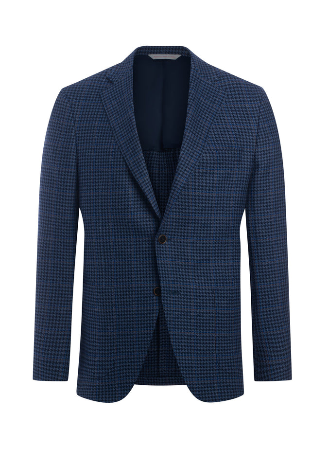 Blue Houndstooth Windowpane Jacket