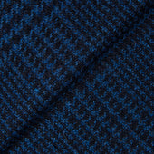 Blue Cotton Blend Plaid Jacket