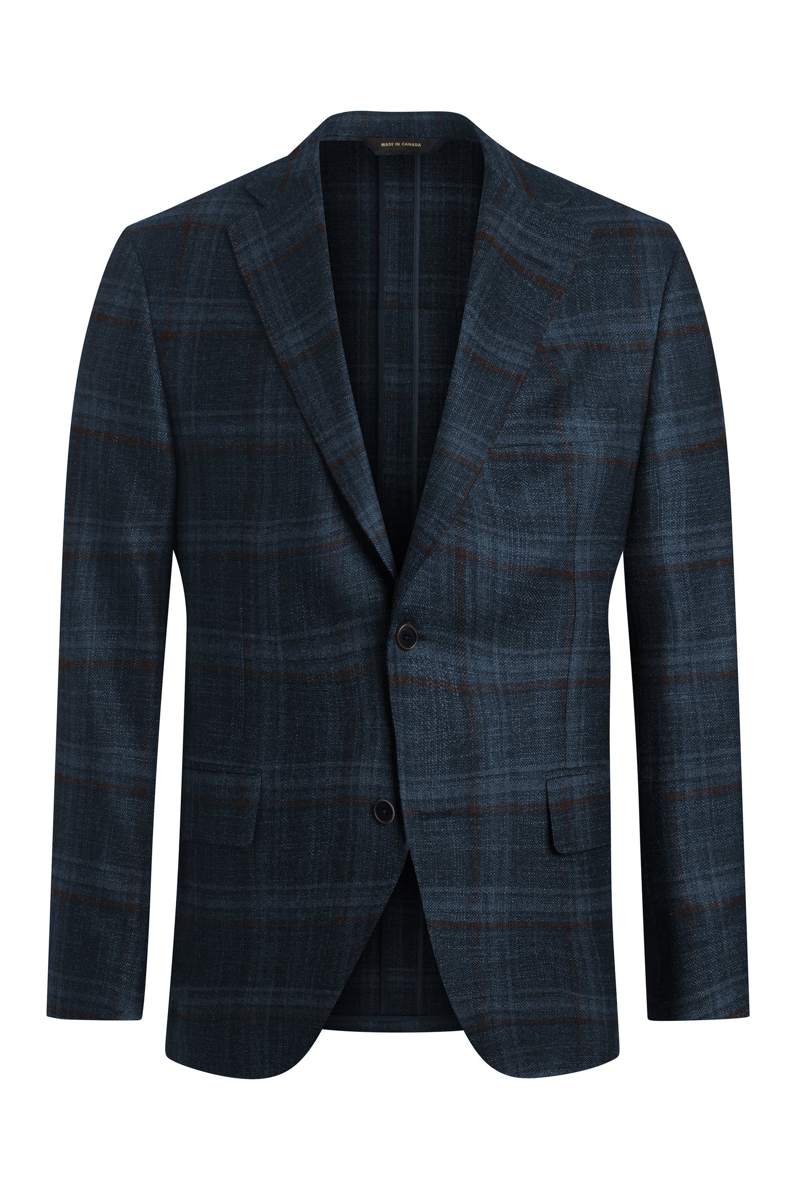Wool Silk And Cashmere Windowpane Jacket