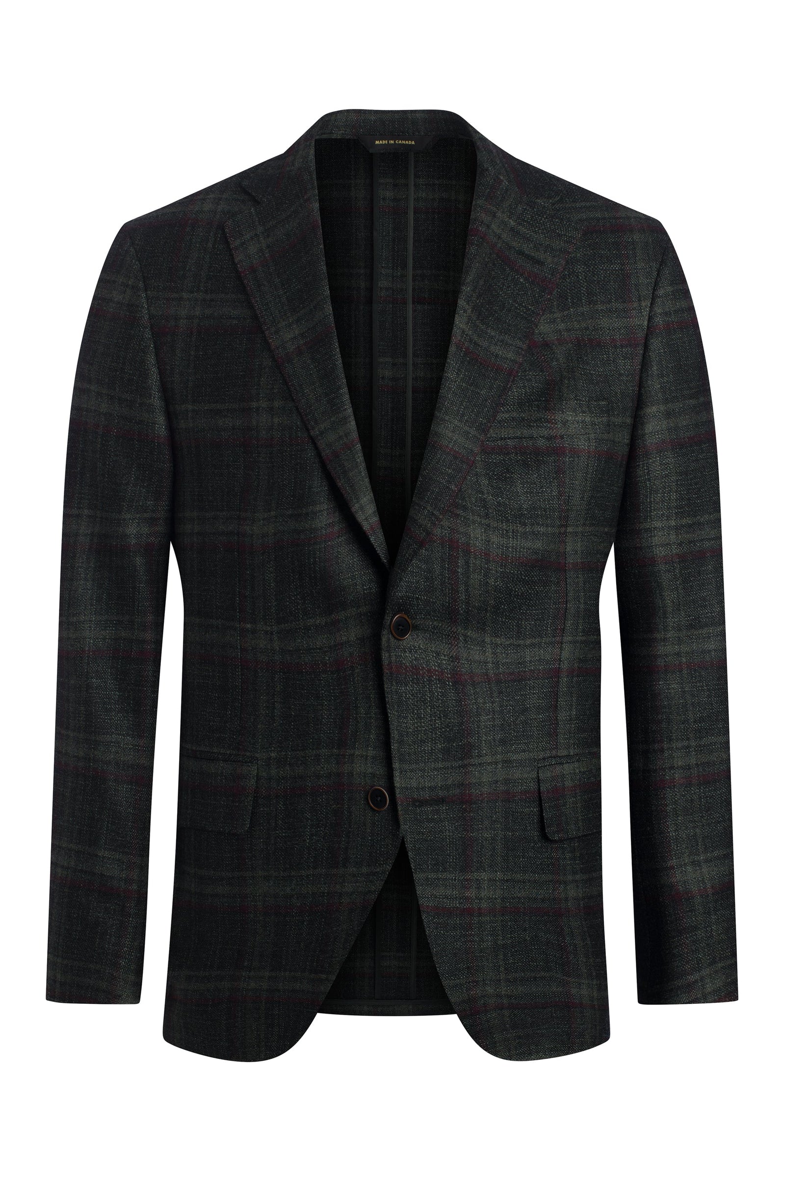 Green Wool Silk And Cashmere Windowpane Jacket