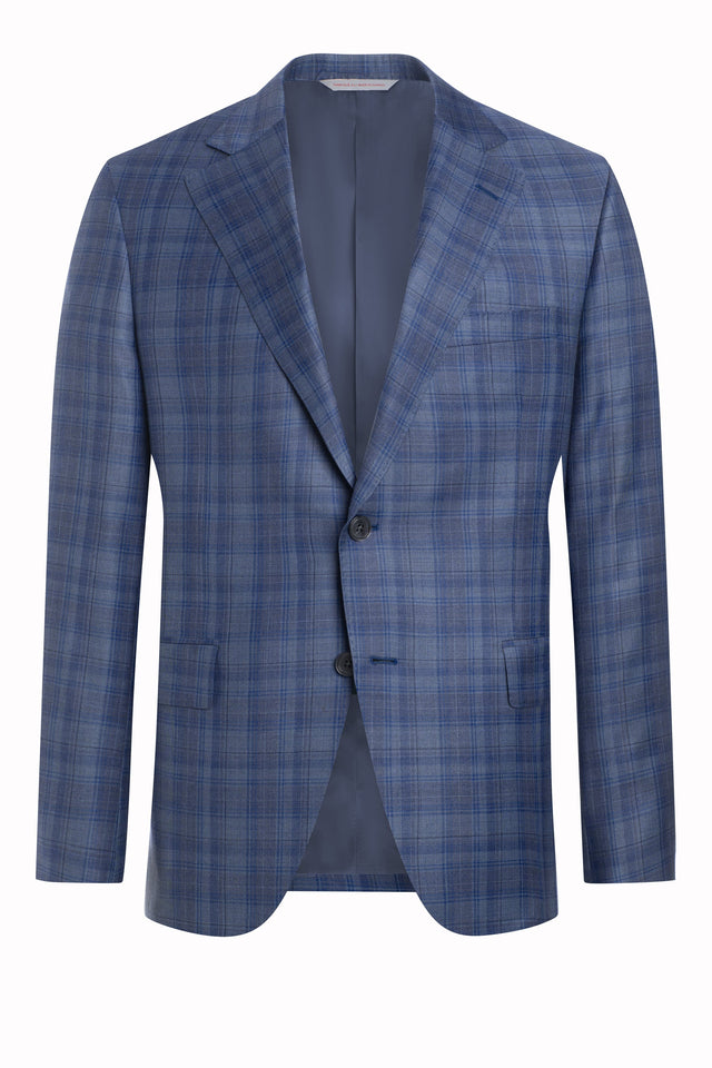 Bright Blue 130's Plaid Jacket