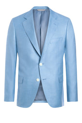 Light Blue Wool, Silk and Linen Twill Jacket