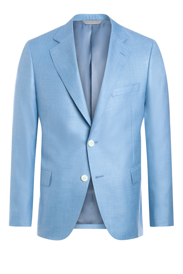 Light Blue Wool, Silk and Linen Twill Jacket