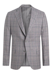 Purple Silk Blend Windowpane Jacket