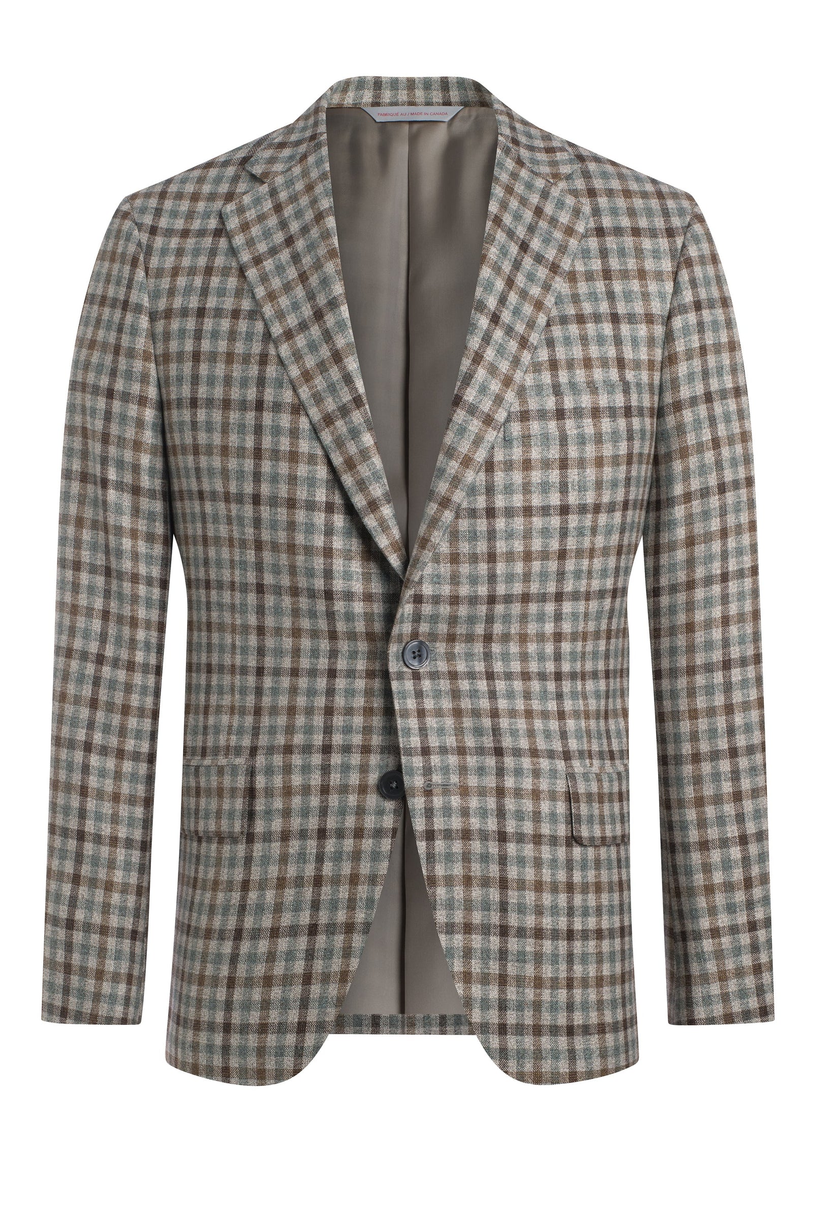 Green Silk Blend Check Jacket