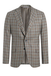 Green Silk Blend Check Jacket