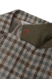 Green Silk Blend Check Jacket