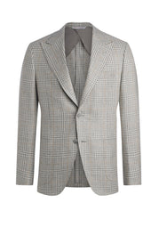 Grey Wool, Silk and Cashmere Plaid Jacket