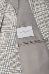 Grey Wool, Silk and Cashmere Plaid Jacket