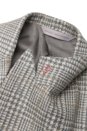 Grey Wool, Silk and Cashmere Plaid Jacket