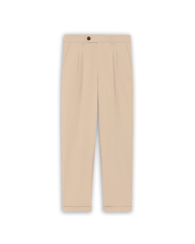 Pantalon Cropped à Plis Coton
