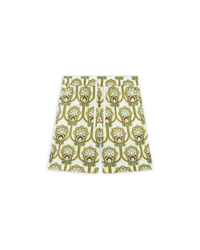 Short Tapisserie Florale Lin