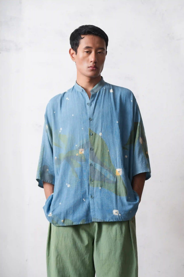 Sky Shibori Bandhani Shirt