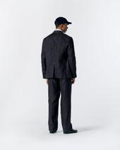 Double Pleat Herringbone Linen Trousers