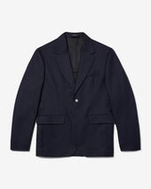 Single Breasted Chalk Stripe Wool Jacket