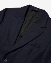 Single Breasted Chalk Stripe Wool Jacket