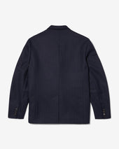 Single Breasted Chalk Stripe Wool Jacket
