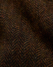 Double-Pleat Wool Herringbone Trousers