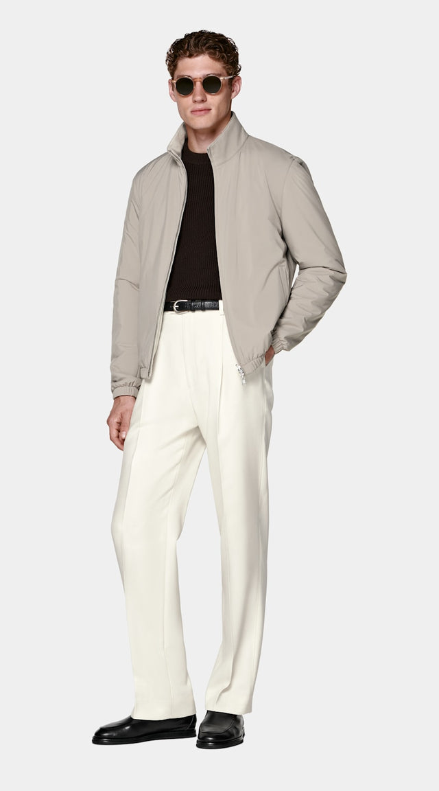 Taupe Reversible Bomber Jacket