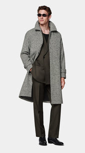 Black Relaxed Raglan Overcoat
