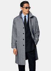 Herringbone Relaxed Raglan Overcoat