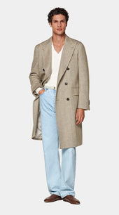 Green Herringbone Overcoat
