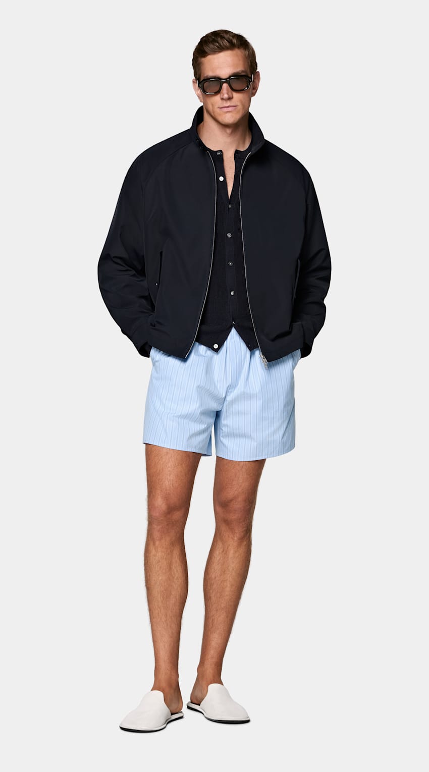 Navy Raglan Bomber Jacket
