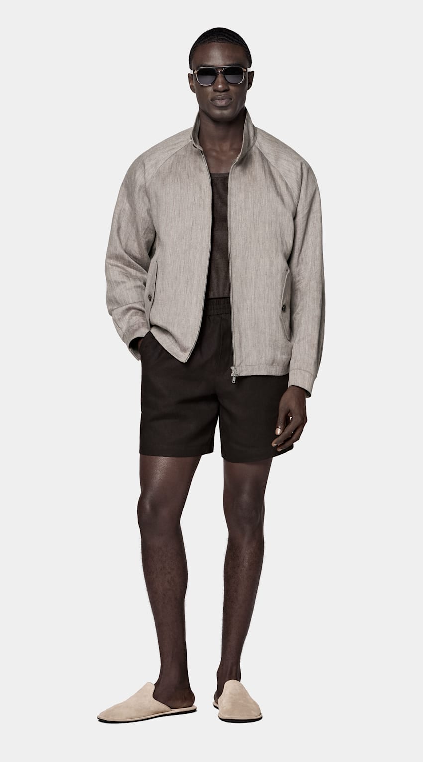Herringbone Raglan Bomber Jacket