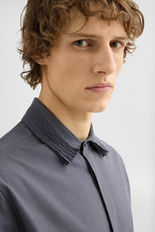 Cotton Shirt With Multi Layered Collar