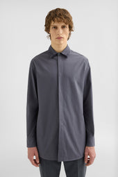 Cotton Shirt With Multi Layered Collar