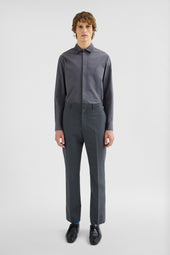 Cotton Shirt with Multi-Layered Collar