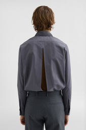 Cotton Shirt With Multi Layered Collar