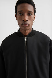 Wool Melton Padded Bomber Jacket
