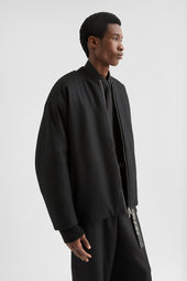 Wool Melton Padded Bomber Jacket