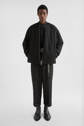 Wool Melton Padded Bomber Jacket
