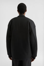 Wool Melton Padded Bomber Jacket