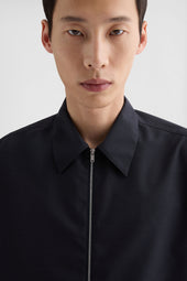 Camicia Con Zip In Popeline Lana