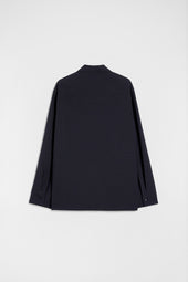 Camicia Con Zip In Popeline Lana