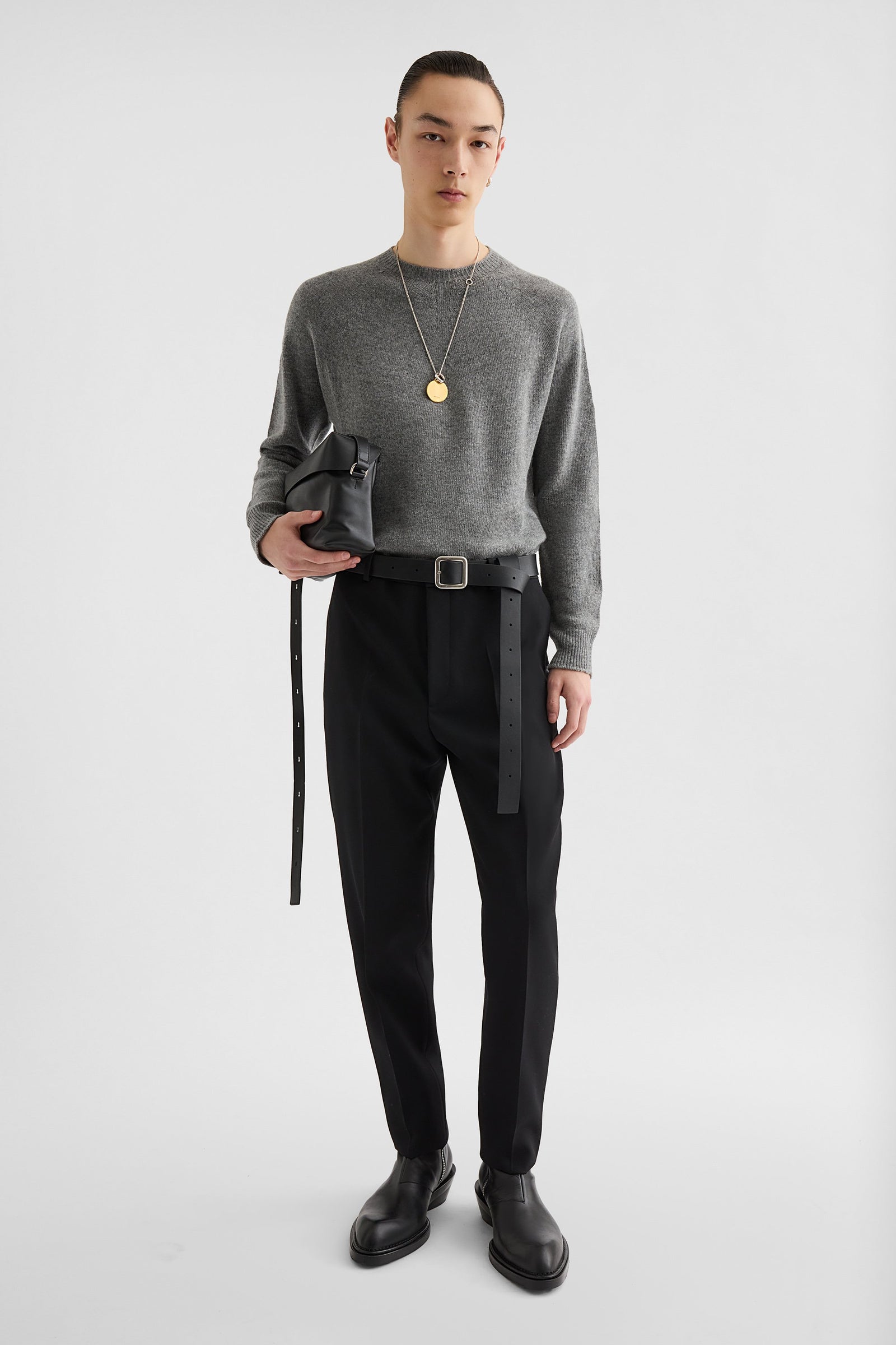Maglione Girocollo In Misto Cashmere