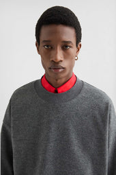 Felpa Girocollo In Lana Melton