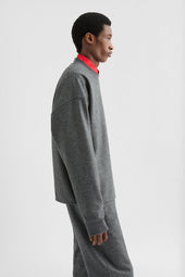 Felpa Girocollo In Lana Melton
