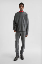 Felpa girocollo in lana melton