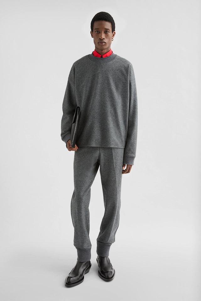 Felpa girocollo in lana melton