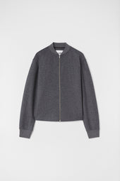 Felpa Con Zip In Lana Melton