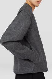 Felpa Con Zip In Lana Melton