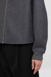 Felpa Con Zip In Lana Melton