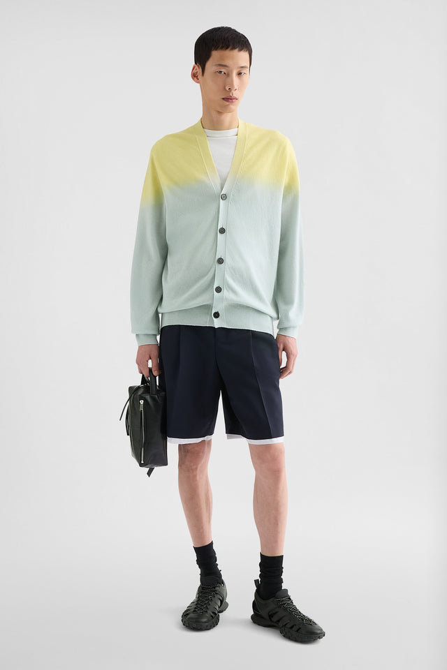 Lightweight Wool V Neck Cardigan