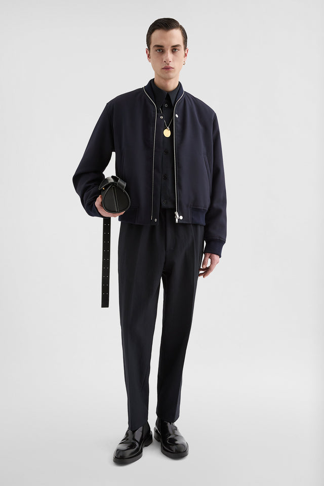 Bomber in gabardine di lana