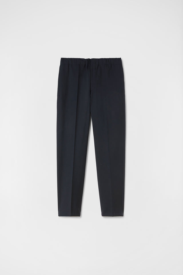 Pantaloni affusolati in gabardine di lana leggera