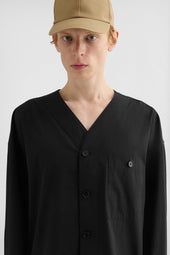 Camicia Con Scollo A V In Popeline Di Cotone